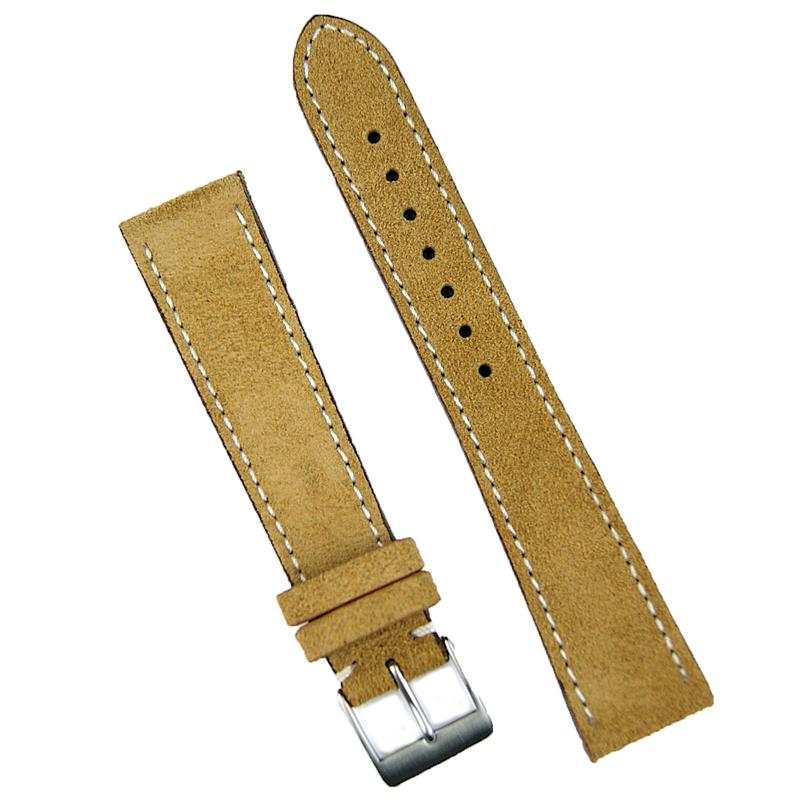 19mm Beige Classic Suede Watch Band | B & R Bands