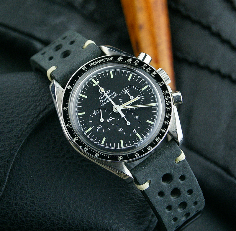 speedmaster black leather strap