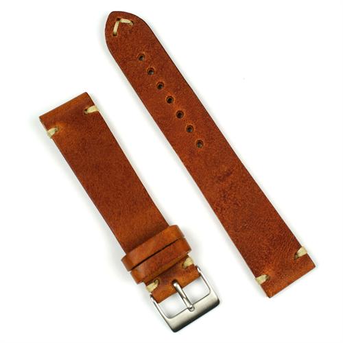 20mm Cognac Classic Vintage Leather Watch Band B And R Bands