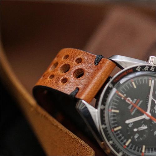 Mm Cognac Classic Vintage Racing Leather Watch Strap B R Bands